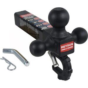 Trailer Hitch Tri Ball Mount with Hook, Tactical Tow Hook, Fits 2 inch Hitch